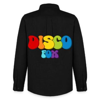 Disco Fox - Männer Oxford Hemd von Stanley/Stella - Schwarz - Hinten - AI Model Male 185 dark (185cm)