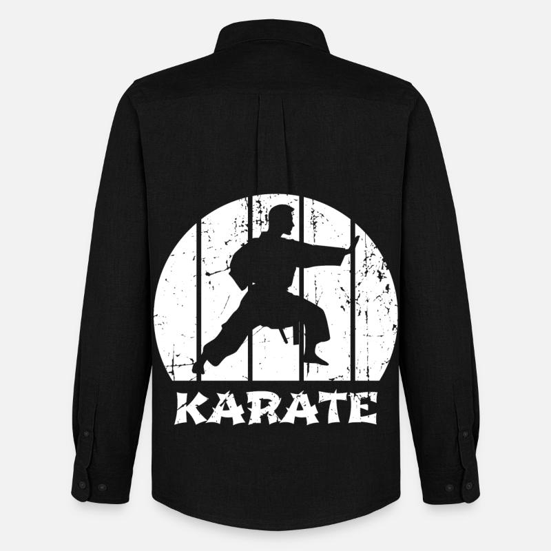 Karateka - Männer Oxford Hemd von Stanley/Stella - Schwarz