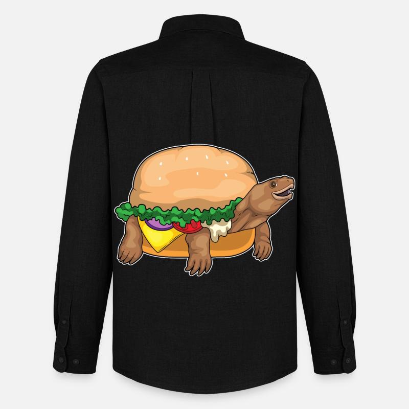 Turtle Cheeseburger - Men's Oxford Shirt by Stanley/Stella - black