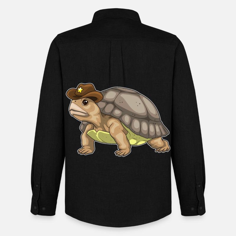 Turtle Sheriff Sheriff's Hat - Men's Oxford Shirt by Stanley/Stella - black
