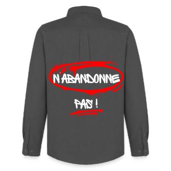 Humorvoller Slogan gegen die Krankheit - Männer Oxford Hemd von Stanley/Stella - Anthrazit - Hinten - AI Model Male 185 dark (185cm)