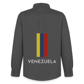Venezolanische Flagge, Venezolanischer Stolz - Männer Oxford Hemd von Stanley/Stella - Anthrazit - Hinten - AI Model Male 185 dark (185cm)
