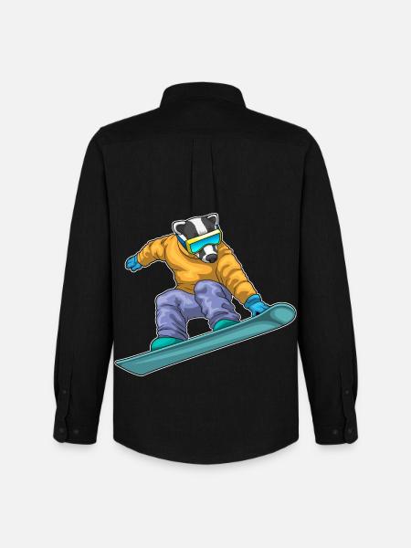 Badger Snowboarder Snowboard - Men's Oxford Shirt by Stanley/Stella - black