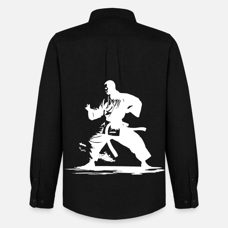 Karate Junge Grafik - Männer Oxford Hemd von Stanley/Stella - Schwarz