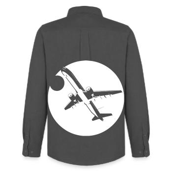 Aviator Drawing - Men's Oxford Shirt by Stanley/Stella - anthracite - Back - AI Model Male 185 dark (185cm)
