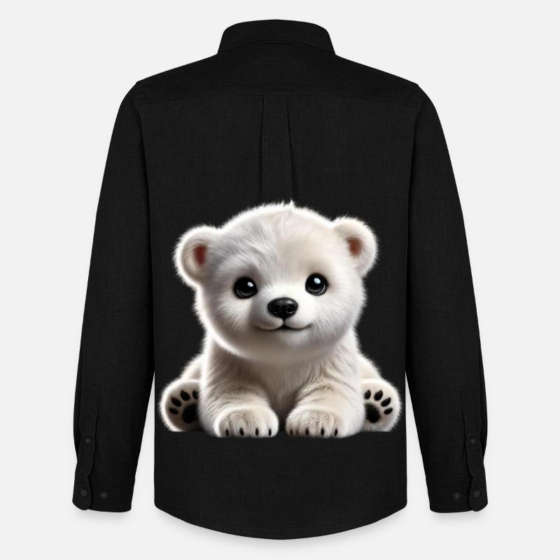 Niedliches Eisbärenjunges-Design - Männer Oxford Hemd von Stanley/Stella - Schwarz