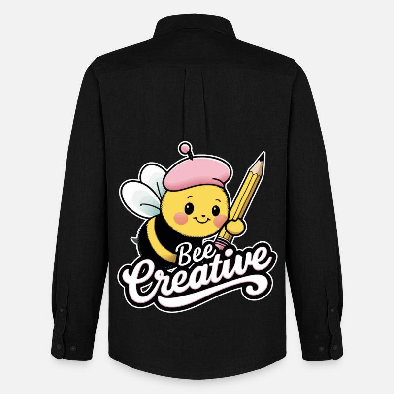 kreative Biene Bee be creative - Männer Oxford Hemd von Stanley/Stella - Schwarz