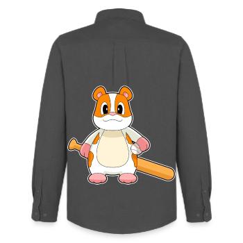 Hamster Baseball Batte de Baseball - Chemise Oxford homme Stanley/Stella - charbon - Dos - AI Model Male 185 dark (185cm)