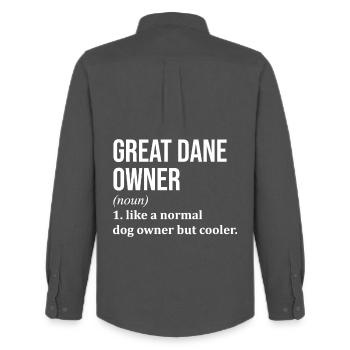 Great Dane - Men's Oxford Shirt by Stanley/Stella - anthracite - Back - AI Model Male 185 dark (185cm)