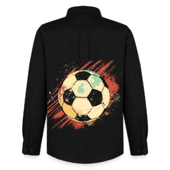 Graphismes de football - Chemise Oxford homme Stanley/Stella - noir - Dos - AI Model Male 185 dark (185cm)