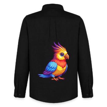 calopsitte coloré Kawaii personnage de dessin animé oiseau - Chemise Oxford homme Stanley/Stella - noir - Dos - AI Model Male 185 dark (185cm)