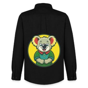 Koala Niedliche Kawaii Cartoon Clipart Haustier Tier - Männer Oxford Hemd von Stanley/Stella - Schwarz - Hinten - AI Model Male 185 dark (185cm)