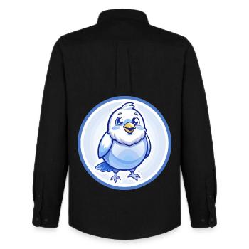 Canary Bird Blue Kawaii Cartoon Character Clipart - Men's Oxford Shirt by Stanley/Stella - black - Back - AI Model Male 185 dark (185cm)