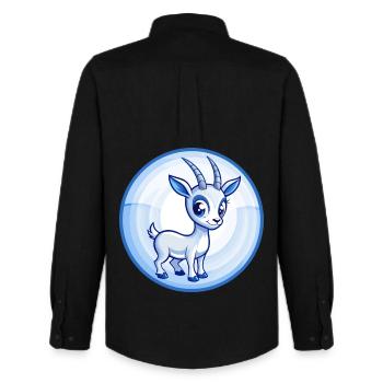 antilope bleu kawaii dessin animé personnage clipart animal de compagnie - Chemise Oxford homme Stanley/Stella - noir - Dos - AI Model Male 185 dark (185cm)