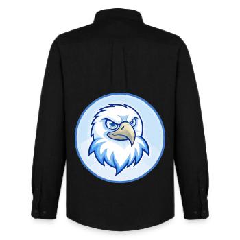 Hawk Blue Kawaii Cartoon Character Clipart Pet - Men's Oxford Shirt by Stanley/Stella - black - Back - AI Model Male 185 dark (185cm)
