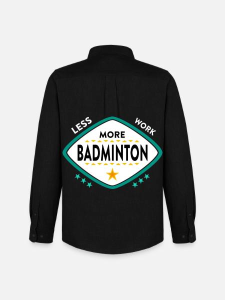 Badminton Federball Sport - Männer Oxford Hemd von Stanley/Stella - Schwarz