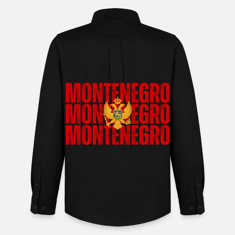 Flagge von Montenegro - Männer Oxford Hemd von Stanley/Stella - Schwarz