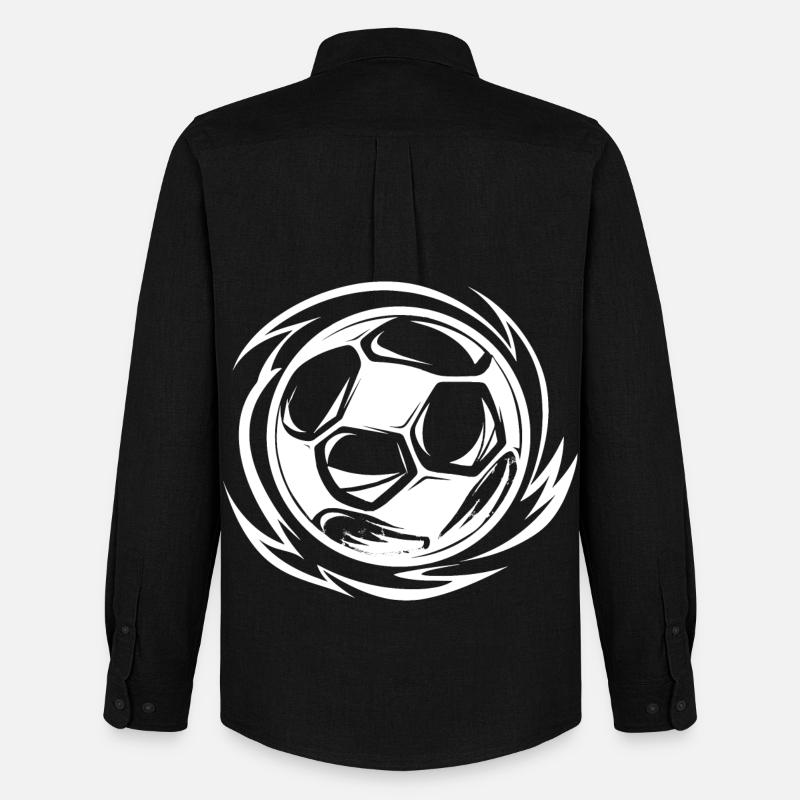 Fußball Zeichnung - Männer Oxford Hemd von Stanley/Stella - Schwarz