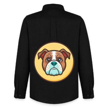 Alapaha Blue Blood Bulldog Dog Breed Funny Cartoon - Men's Oxford Shirt by Stanley/Stella - black - Back - AI Model Male 185 dark (185cm)
