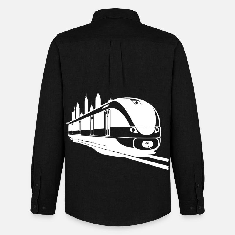 Eisenbahn - Männer Oxford Hemd von Stanley/Stella - Schwarz