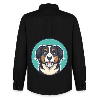 Cane Di Oropa Dog Breed Cartoon Kawaii Clipart Pet - Men's Oxford Shirt by Stanley/Stella - black - Back - AI Model Male 185 dark (185cm)