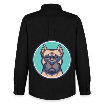 Cane Corso Dog Breed Cartoon Kawaii Clipart Animal - Men's Oxford Shirt by Stanley/Stella - black - Back - AI Model Male 185 dark (185cm)