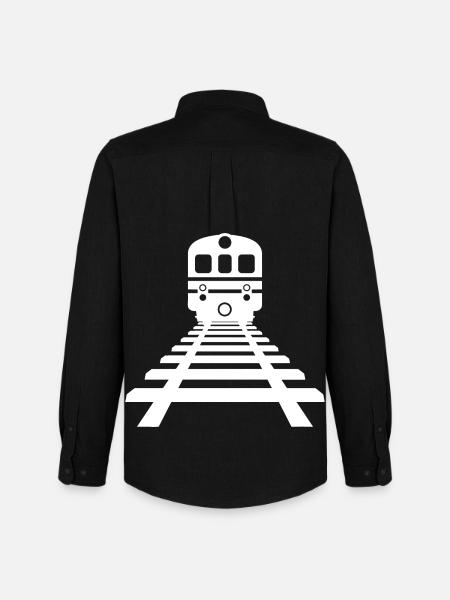 Railway Drawing - Men's Oxford Shirt by Stanley/Stella - black