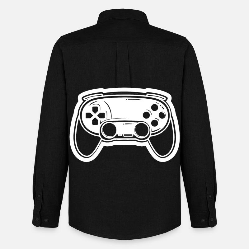 Videospiel Controller Zeichnung - Männer Oxford Hemd von Stanley/Stella - Schwarz