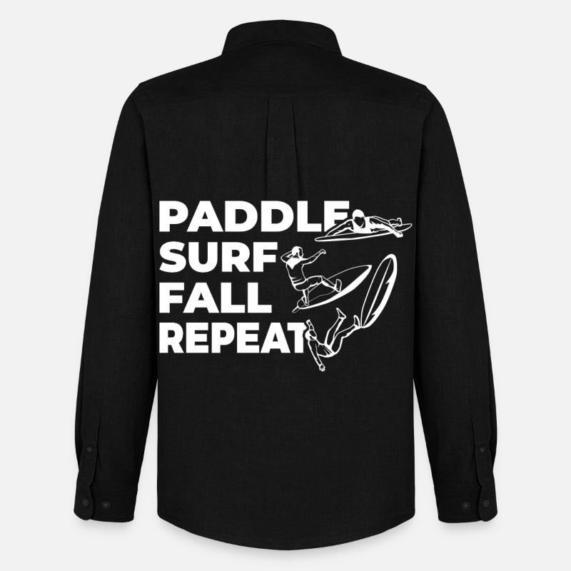 Paddle Surf Fall Repeat - Men's Oxford Shirt by Stanley/Stella - black