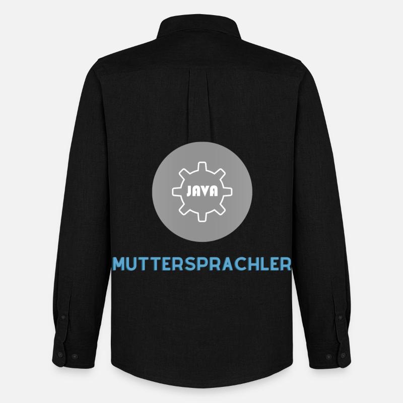 Muttersprachler: JavaScript Edition - Männer Oxford Hemd von Stanley/Stella - Schwarz