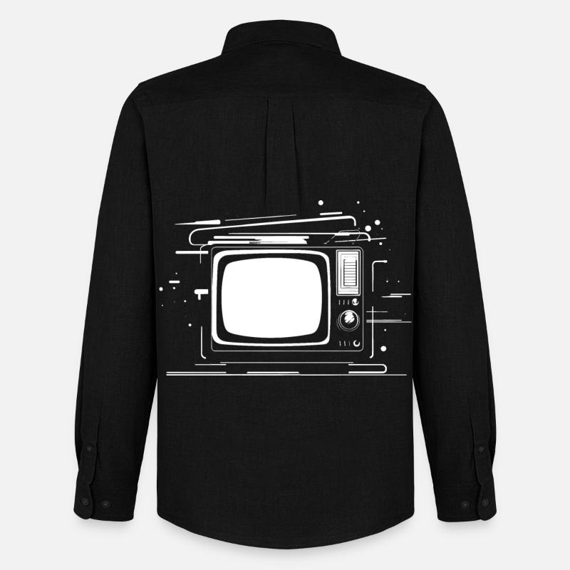 Retro TV - Männer Oxford Hemd von Stanley/Stella - Schwarz