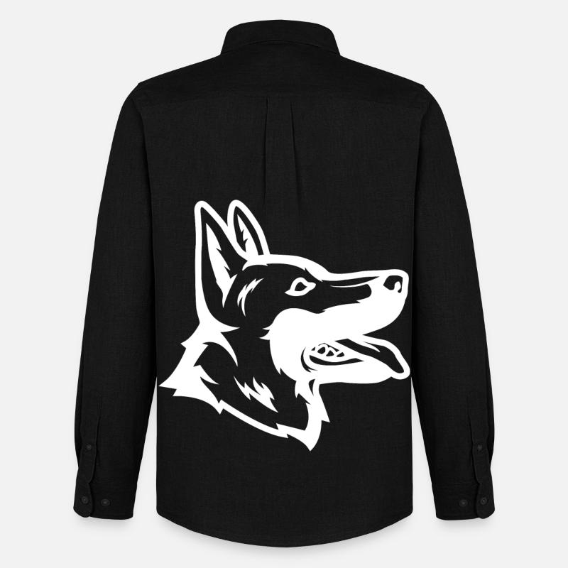 Schäferhund Zeichnung - Männer Oxford Hemd von Stanley/Stella - Schwarz