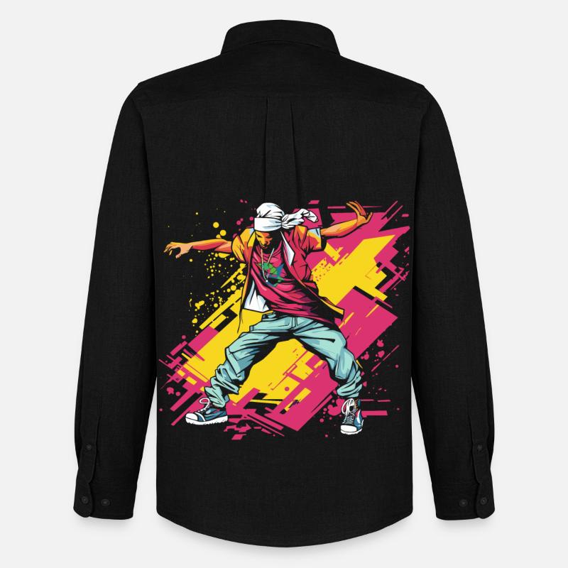 Breakdancer Graffiti - Männer Oxford Hemd von Stanley/Stella - Schwarz