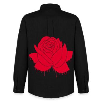 Graffiti einer roten Rose - Männer Oxford Hemd von Stanley/Stella - Schwarz - Hinten - AI Model Male 185 dark (185cm)