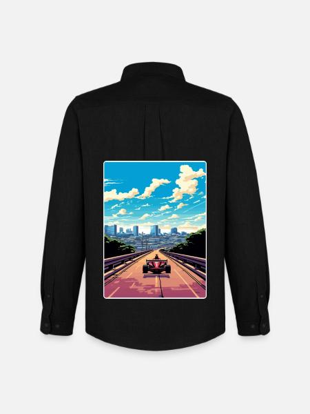 Austin Circuit Motorsport Race Texas Travel Poster - Men's Oxford Shirt by Stanley/Stella - black