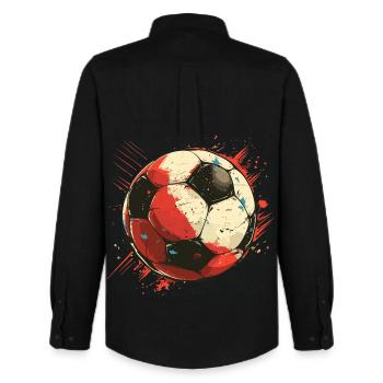 Graphismes de football - Chemise Oxford homme Stanley/Stella - noir - Dos - AI Model Male 185 dark (185cm)