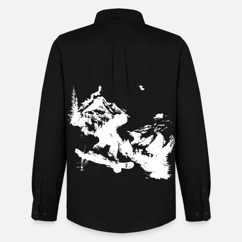 Snowboarding Grafik - Männer Oxford Hemd von Stanley/Stella - Schwarz