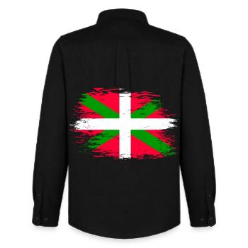 Basque flag used - Men's Oxford Shirt by Stanley/Stella - black - Back - AI Model Male 185 dark (185cm)