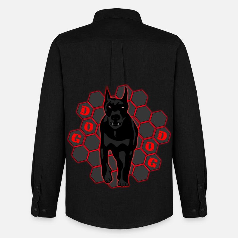 Dobermann Überlebender - Männer Oxford Hemd von Stanley/Stella - Schwarz