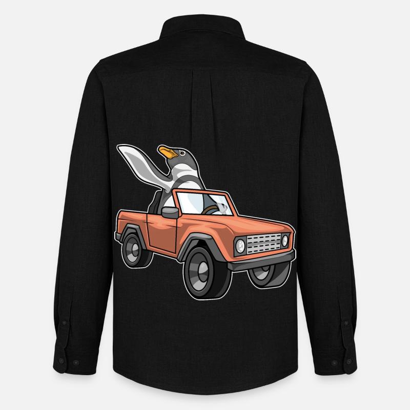 Pinguin Auto - Männer Oxford Hemd von Stanley/Stella - Schwarz