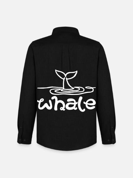 The Whale's Tail (White) - Men's Oxford Shirt by Stanley/Stella - black