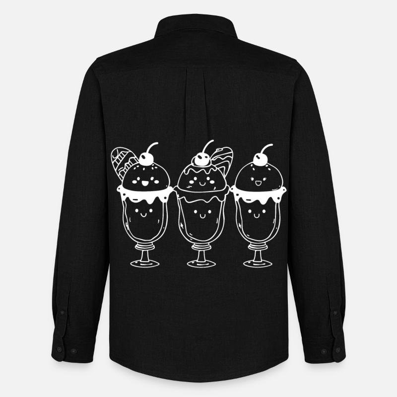 Eisbecher Comic Look - Männer Oxford Hemd von Stanley/Stella - Schwarz
