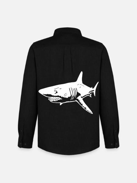 The predatory white shark - Men's Oxford Shirt by Stanley/Stella - black