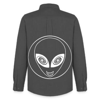 Extraterrestre blanc et galaxie - Chemise Oxford homme Stanley/Stella - charbon - Dos - AI Model Male 185 dark (185cm)