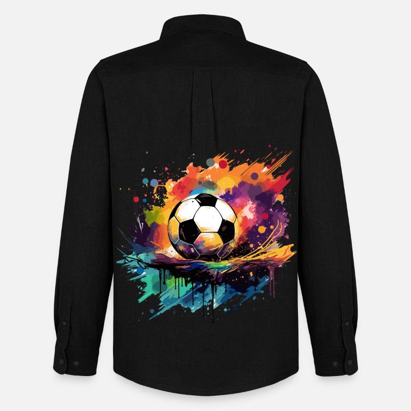 Fußball Graffiti - Männer Oxford Hemd von Stanley/Stella - Schwarz