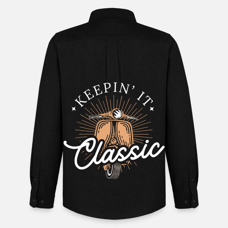 Keepin’ It Classic – Retro Motorroller - Männer Oxford Hemd von Stanley/Stella - Schwarz