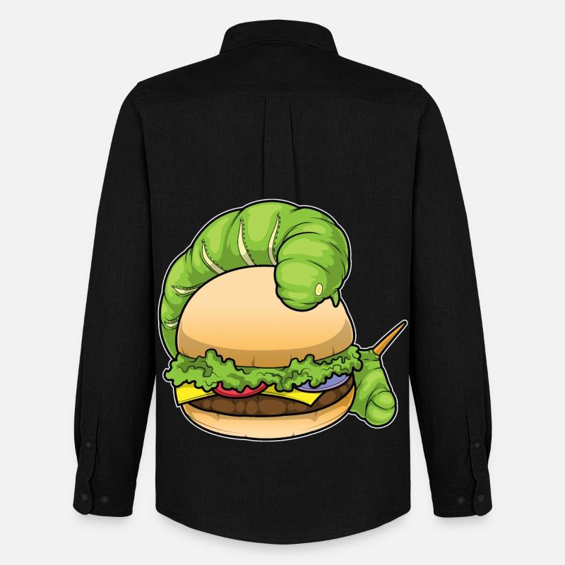 Raupe Cheeseburger - Männer Oxford Hemd von Stanley/Stella - Schwarz