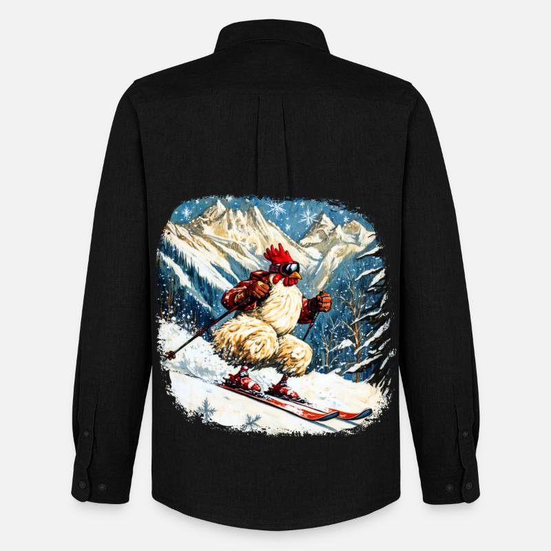 Ski Hühner - Männer Oxford Hemd von Stanley/Stella - Schwarz