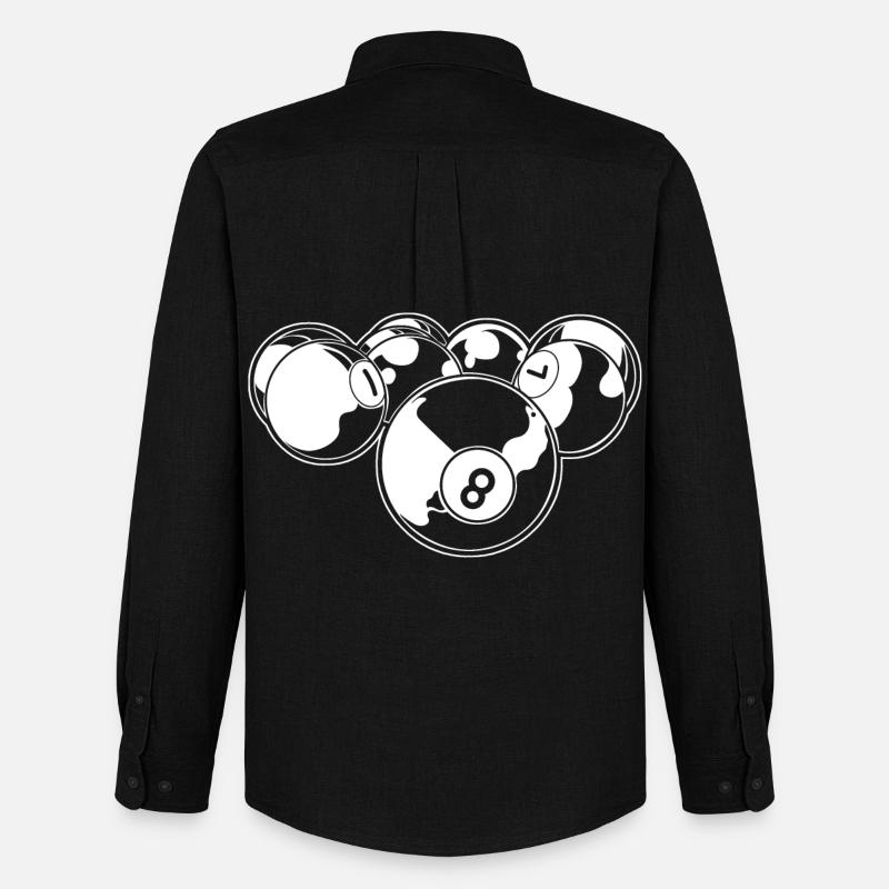 8 Ball Billard - Männer Oxford Hemd von Stanley/Stella - Schwarz