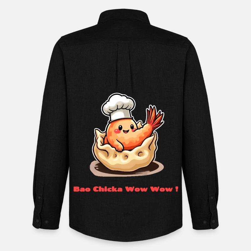 Shrimp Dumpling – Bao Chicka Wow Wow! - Männer Oxford Hemd von Stanley/Stella - Schwarz